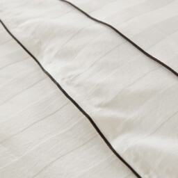 Victor Striped Washed Cotton Satin 300 Thread Count Fitted Sheet - thumbnail 4