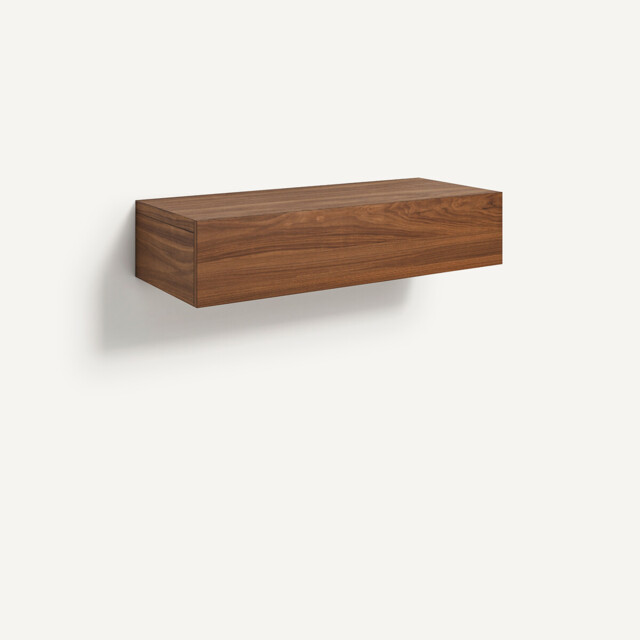 Vesper Solid Walnut 1-Drawer Floating Bedside Table - image 1