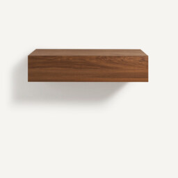 Vesper Solid Walnut 1-Drawer Floating Bedside Table - thumbnail 3