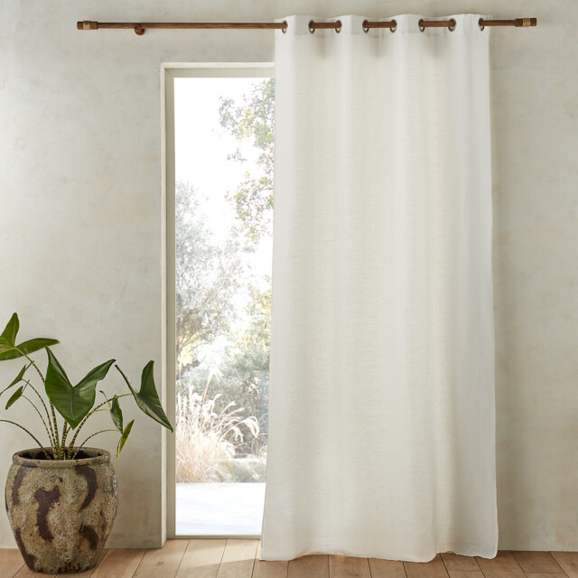 Colin Linen Eyelet Curtain with Cotton Lining - image 1