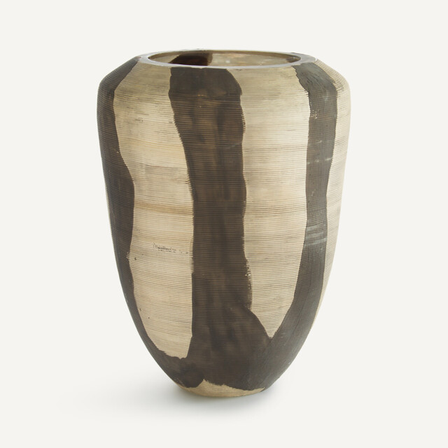Heidi Vase in Matt Striped Painted Glass, H26.5cm - image 1