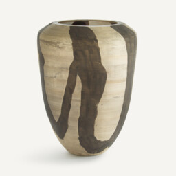 Heidi Vase in Matt Striped Painted Glass, H26.5cm - thumbnail 3