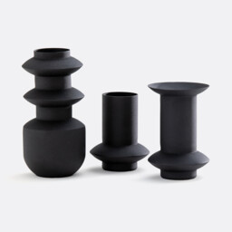 Set of 3 Anaïa Textured Metal Vases - thumbnail 3