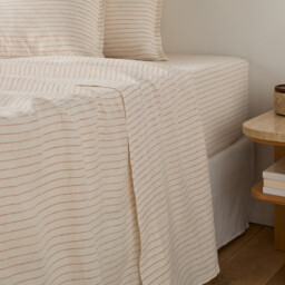 Linot Striped Washed Linen Flat Sheet