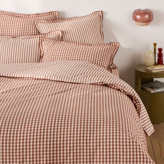Cottage Caramel Seersucker Cotton Duvet Cover - image 1