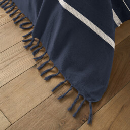 Nedo Fringed Striped 100% Cotton Bedspread - thumbnail 4