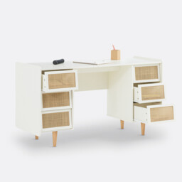 Kaya 6-Drawer Desk with 2 Cabinets - thumbnail 3