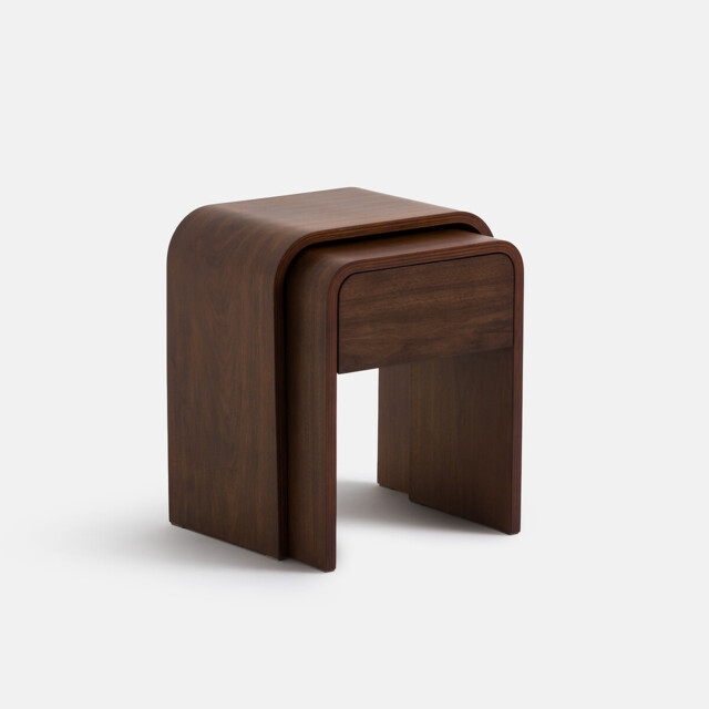Vence Nest of Bedside Tables in Walnut Veneer - image 1