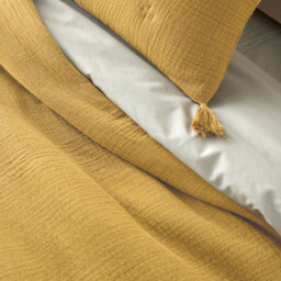 Kulma Quilted Cushion Cover in Cotton Muslin - thumbnail 4