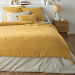 Kulma Quilted Cushion Cover in Cotton Muslin - thumbnail 2