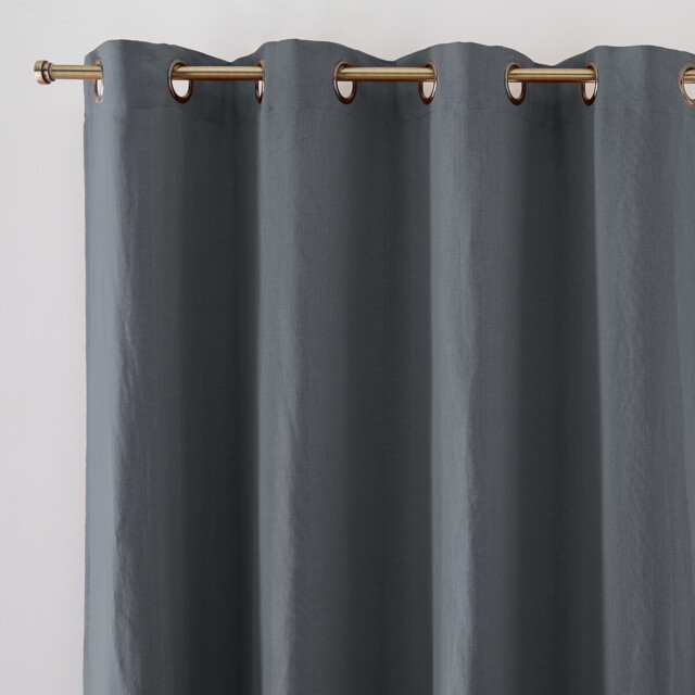 Onega Washed Linen Blackout Curtain with Eyelets - image 1