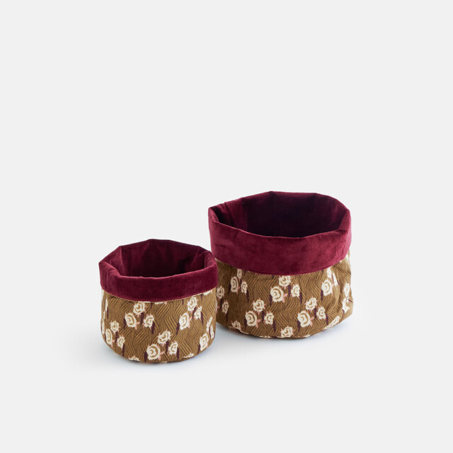 Set of 2 Destello Cotton Small Reversible Storage Baskets - image 1