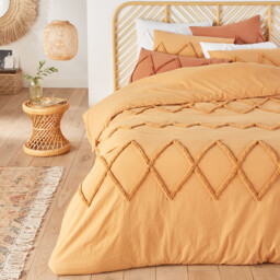 Assa Ochre Tufted Cotton Pillowcase - thumbnail 3