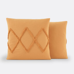 Assa Ochre Tufted Cotton Pillowcase - thumbnail 4