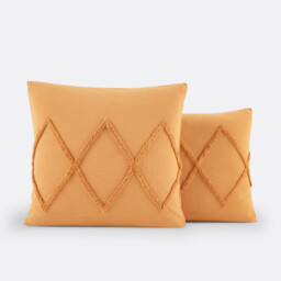 Assa Ochre Tufted Cotton Pillowcase - thumbnail 1