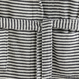 Malo Striped Hooded Cotton Terry Bathrobe - thumbnail 4