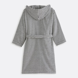 Malo Striped Hooded Cotton Terry Bathrobe - thumbnail 2