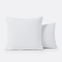 Kumla Plain Cotton Muslin Pillowcase - thumbnail 1