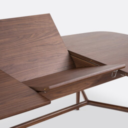 Yvan 6-8 Seater Extending Dining Table in Walnut and Veneer - thumbnail 4