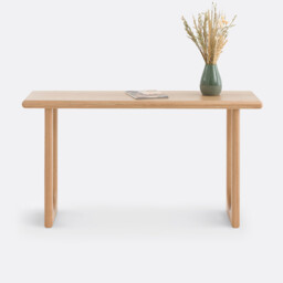 Douve Console Table in Solid Oak and Oak Veneer, L140cm - thumbnail 4