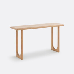 Douve Console Table in Solid Oak and Oak Veneer, L140cm