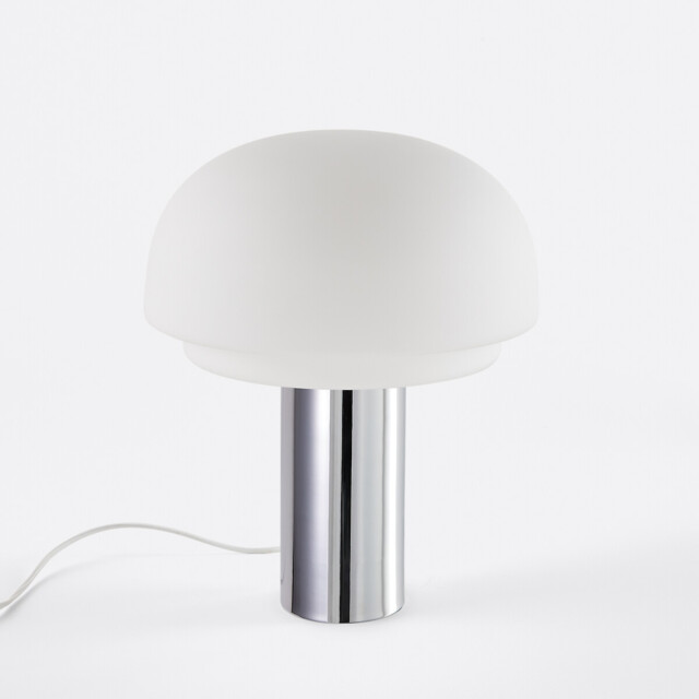 Agathilda Lamp in Opaline Glass and Chromed Iron Height 43.1cm - image 1