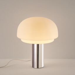 Agathilda Lamp in Opaline Glass and Chromed Iron Height 43.1cm - thumbnail 3