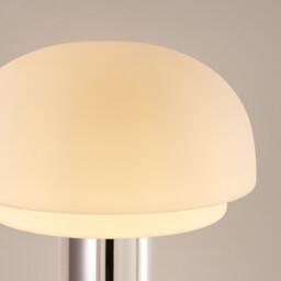 Agathilda Lamp in Opaline Glass and Chromed Iron Height 43.1cm - thumbnail 4
