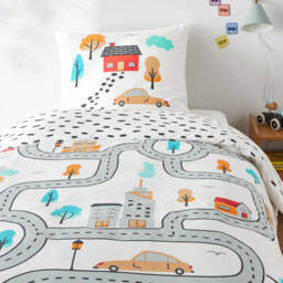 Road Trip Cotton Duvet Cover Set with Square Pillowcase - thumbnail 1