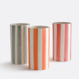 Jaoma Striped Ceramic Vase, H25cm - thumbnail 4