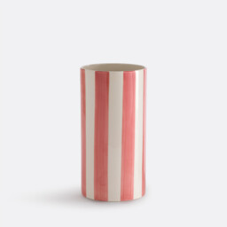 Jaoma Striped Ceramic Vase, H25cm - thumbnail 1