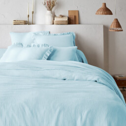 Kumla Plain Cotton Muslin Pillowcase - thumbnail 3