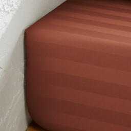 Victor Striped Washed Cotton Satin 300 Thread Count Fitted Sheet - thumbnail 2