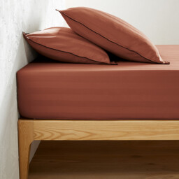 Victor Striped Washed Cotton Satin 300 Thread Count Fitted Sheet