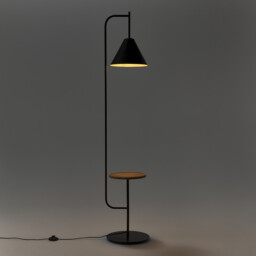 Mugli Iron Lamp with Oak Shelf - thumbnail 4