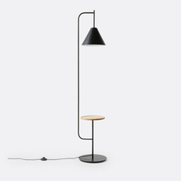 Mugli Iron Lamp with Oak Shelf - thumbnail 1