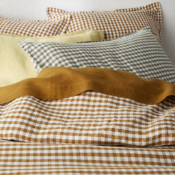Acélie Bronze Washed Linen Duvet Cover - thumbnail 2