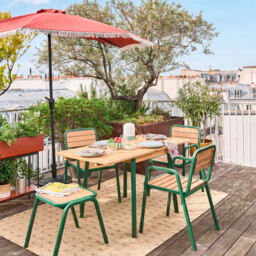 Jaja Steel and Acacia Extendable Garden Table - thumbnail 3