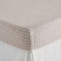 Linot Striped Washed Linen 30cm Flap Fitted Sheet - thumbnail 2