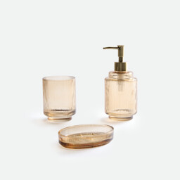 Lizzo Ribbed Glass Bathroom Set - thumbnail 1
