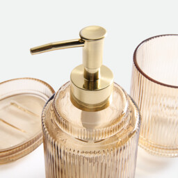 Lizzo Ribbed Glass Bathroom Set - thumbnail 3