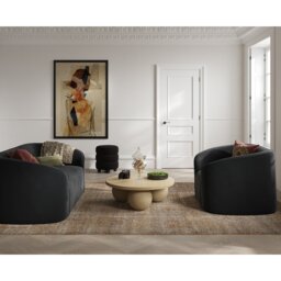 Meera Round Coffee Table with Oversized Bun Feet - thumbnail 4