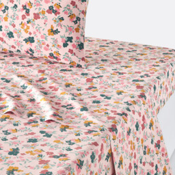 Callas Floral 100% Washed Cotton Flat Sheet