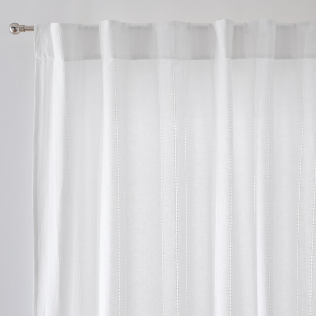 Lino Plain Cotton Openwork Curtain with Concealed Tabs - image 1