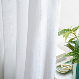 Lino Plain Cotton Openwork Curtain with Concealed Tabs - thumbnail 3