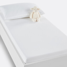 Scenario Cot Fitted Sheet in Plain Cotton - thumbnail 1