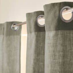 Private Lined Pre-Washed Linen Curtain with Eyelets - thumbnail 4