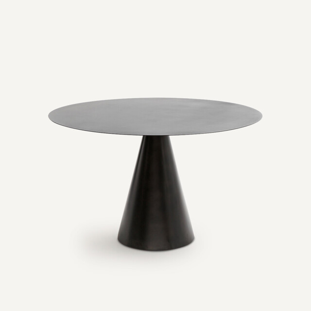 Mayra 120cm Diameter Aged-Effect Metal Table - image 1