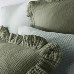 Kumla Plain Cotton Muslin Duvet Cover - thumbnail 3