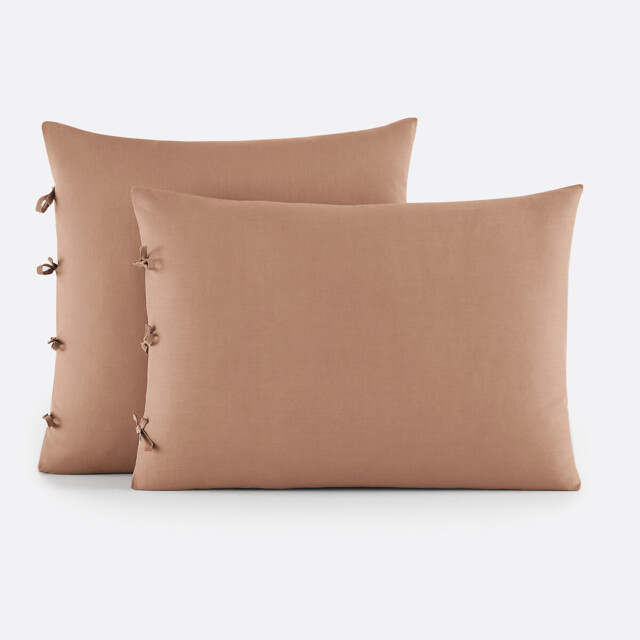 Scenario Plain Cotton Pillowcase with Tie Fastening - image 1